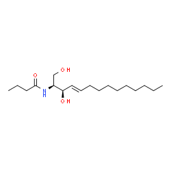 ChemSpider 2D Image | N-[(2S,3R,4E)-1,3-Dihydroxy-4-tetradecen-2-yl]butanamide | C18H35NO3