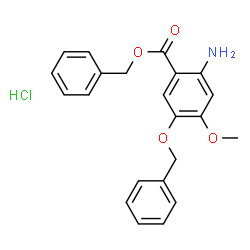 ChemSpider 2D Image | Benzyl 2-amino-5-(benzyloxy)-4-methoxybenzoate hydrochloride (1:1) | C22H22ClNO4