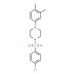 ChemSpider 2D Image | 1-[(4-Chlorophenyl)sulfonyl]-4-(3,4-dimethylphenyl)piperazine | C18H21ClN2O2S