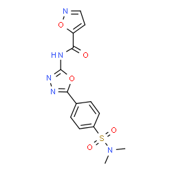 ChemSpider 2D Image | N-{5-[4-(Dimethylsulfamoyl)phenyl]-1,3,4-oxadiazol-2-yl}-1,2-oxazole-5-carboxamide | C14H13N5O5S
