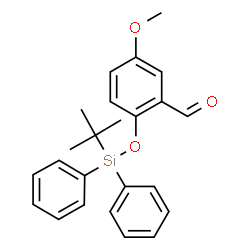 ChemSpider 2D Image | 5-Methoxy-2-{[(2-methyl-2-propanyl)(diphenyl)silyl]oxy}benzaldehyde | C24H26O3Si