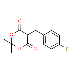 ChemSpider 2D Image | 5-(4-Fluorobenzyl)-2,2-dimethyl-1,3-dioxane-4,6-dione | C13H13FO4
