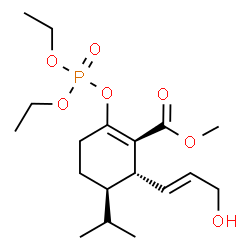 ChemSpider 2D Image | Methyl (5R,6R)-2-[(diethoxyphosphoryl)oxy]-6-[(1E)-3-hydroxy-1-propen-1-yl]-5-isopropyl-1-cyclohexene-1-carboxylate | C18H31O7P