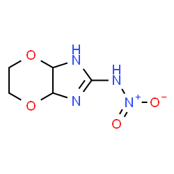 ChemSpider 2D Image | N-Nitro-3a,5,6,7a-tetrahydro-1H-[1,4]dioxino[2,3-d]imidazol-2-amine | C5H8N4O4