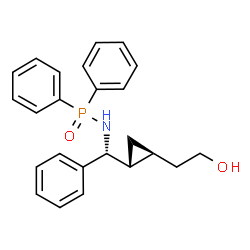 ChemSpider 2D Image | N-[(R)-[(1R,2S)-2-(2-Hydroxyethyl)cyclopropyl](phenyl)methyl]-P,P-diphenylphosphinic amide | C24H26NO2P