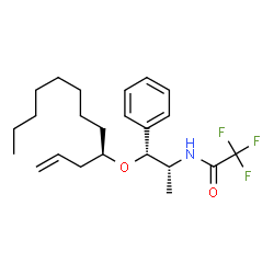 ChemSpider 2D Image | N-{(1R,2R)-1-[(4R)-1-Dodecen-4-yloxy]-1-phenyl-2-propanyl}-2,2,2-trifluoroacetamide | C23H34F3NO2