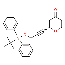 ChemSpider 2D Image | (2S)-2-(3-{[(2-Methyl-2-propanyl)(diphenyl)silyl]oxy}-1-propyn-1-yl)-2,3-dihydro-4H-pyran-4-one | C24H26O3Si