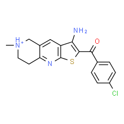 ChemSpider 2D Image | 3-Amino-2-(4-chlorobenzoyl)-6-methyl-5,6,7,8-tetrahydrothieno[2,3-b][1,6]naphthyridin-6-ium | C18H17ClN3OS
