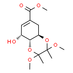 ChemSpider 2D Image | Methyl (4aR,8R,8aR)-8-hydroxy-2,3-dimethoxy-2,3-dimethyl-2,3,4a,5,8,8a-hexahydro-1,4-benzodioxine-6-carboxylate | C14H22O7