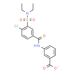 ChemSpider 2D Image | 3-{[4-Chloro-3-(diethylsulfamoyl)benzoyl]amino}benzoate | C18H18ClN2O5S