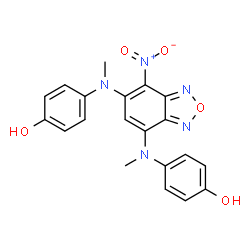 ChemSpider 2D Image | 4,4'-[(7-Nitro-2,1,3-benzoxadiazole-4,6-diyl)bis(methylimino)]diphenol | C20H17N5O5