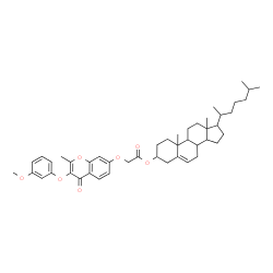 ChemSpider 2D Image | Cholest-5-en-3-yl {[3-(3-methoxyphenoxy)-2-methyl-4-oxo-4H-chromen-7-yl]oxy}acetate | C46H60O7
