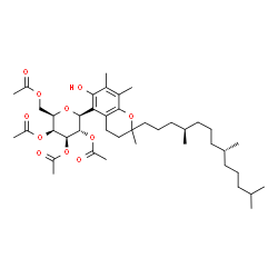 ChemSpider 2D Image | (1S)-2,3,4,6-Tetra-O-acetyl-1,5-anhydro-1-{6-hydroxy-2,7,8-trimethyl-2-[(4R,8R)-4,8,12-trimethyltridecyl]-3,4-dihydro-2H-chromen-5-yl}-D-galactitol | C42H66O11