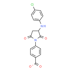 ChemSpider 2D Image | 4-{3-[(4-Chlorophenyl)amino]-2,5-dioxo-1-pyrrolidinyl}benzoate | C17H12ClN2O4