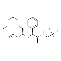ChemSpider 2D Image | N-{(1S,2S)-1-[(4R)-1-Dodecen-4-yloxy]-1-phenyl-2-propanyl}-2,2,2-trifluoroacetamide | C23H34F3NO2
