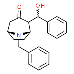 ChemSpider 2D Image | (1S,5R)-8-Benzyl-2-[hydroxy(phenyl)methyl]-8-azabicyclo[3.2.1]octan-3-one | C21H23NO2