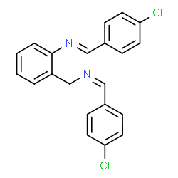ChemSpider 2D Image | (Z)-N-{2-[(E)-(4-Chlorobenzylidene)amino]benzyl}-1-(4-chlorophenyl)methanimine | C21H16Cl2N2