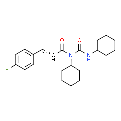 ChemSpider 2D Image | (2E)-N-Cyclohexyl-N-(cyclohexylcarbamoyl)-3-(4-fluorophenyl)(2-~13~C)-2-propenamide | C2113CH29FN2O2