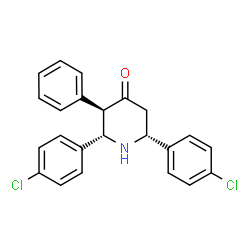 ChemSpider 2D Image | (2S,3R,6R)-2,6-Bis(4-chlorophenyl)-3-phenyl-4-piperidinone | C23H19Cl2NO
