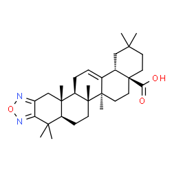 ChemSpider 2D Image | (4aS,6aS,6bR,8aR,13aR,13bR,15bS)-2,2,6a,6b,9,9,13a-Heptamethyl-1,3,4,5,6,6a,6b,7,8,8a,9,13,13a,13b,14,15b-hexadecahydropiceno[2,3-c][1,2,5]oxadiazole-4a(2H)-carboxylic acid | C30H44N2O3