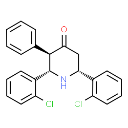 ChemSpider 2D Image | (2S,3R,6R)-2,6-Bis(2-chlorophenyl)-3-phenyl-4-piperidinone | C23H19Cl2NO