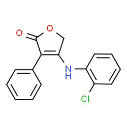 ChemSpider 2D Image | 4-[(2-Chlorophenyl)amino]-3-phenyl-2(5H)-furanone | C16H12ClNO2