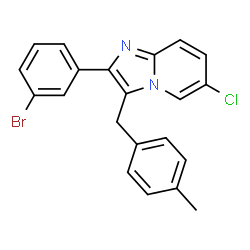 ChemSpider 2D Image | 2-(3-Bromophenyl)-6-chloro-3-(4-methylbenzyl)imidazo[1,2-a]pyridine | C21H16BrClN2