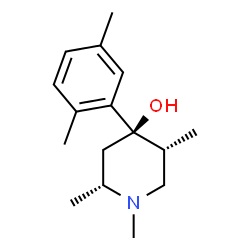 ChemSpider 2D Image | (2R,4R,5R)-4-(2,5-Dimethylphenyl)-1,2,5-trimethyl-4-piperidinol | C16H25NO