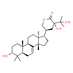 ChemSpider 2D Image | (3S,5S)-3-Hydroxy-5-[(3R,5R,9R,10R,13S,14S,17S)-3-hydroxy-4,4,10,13,14-pentamethyl-2,3,4,5,6,9,10,11,12,13,14,15,16,17-tetradecahydro-1H-cyclopenta[a]phenanthren-17-yl]-3-(2-hydroxy-2-propanyl)tetrahy
dro-2H-pyran-2-one | C30H48O5