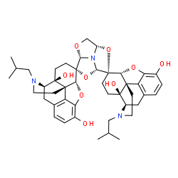 ChemSpider 2D Image | (1S,1''S,2a'S,4'S,4a'S,5R,5''R,6a'S,13R,13''R,14S,17S,17''S)-4,4''-Diisobutyl-6',6a'-dihydro-17H,17''H-dispiro[12-oxa-4-azapentacyclo[9.6.1.0~1,13~.0~5,17~.0~7,18~]octadeca-7(18),8,10-triene-14,2'-[1,
3,5]trioxa[6b]azacyclopenta[cd]pentalene-4',14''-[12]oxa[4]azapentacyclo[9.6.1.0~1,13~.0~5,17~.0~7,18~]octadeca[7(18),8,10]triene]-10,10'',17,17''-tetrol | C44H55N3O9