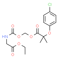ChemSpider 2D Image | {[(2-Ethoxy-2-oxoethyl)carbamoyl]oxy}methyl 2-(4-chlorophenoxy)-2-methylpropanoate | C16H20ClNO7