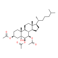 ChemSpider 2D Image | (3beta,5alpha,6beta,7beta)-5-Hydroxycholestane-3,6,7-triyl triacetate | C33H54O7