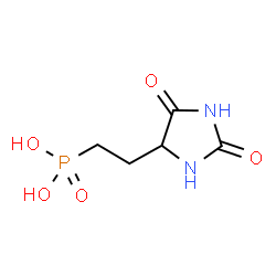 ChemSpider 2D Image | [2-(2,5-Dioxo-4-imidazolidinyl)ethyl]phosphonic acid | C5H9N2O5P
