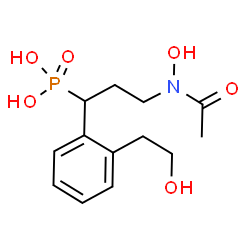 ChemSpider 2D Image | {3-[Acetyl(hydroxy)amino]-1-[2-(2-hydroxyethyl)phenyl]propyl}phosphonic acid | C13H20NO6P