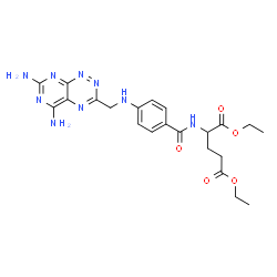 ChemSpider 2D Image | Diethyl N-(4-{[(5,7-diaminopyrimido[5,4-e][1,2,4]triazin-3-yl)methyl]amino}benzoyl)glutamate | C22H27N9O5