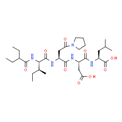 ChemSpider 2D Image | (2S,5S,8S,11S)-11-[(2S)-2-Butanyl]-5-(carboxymethyl)-14-ethyl-2-isobutyl-4,7,10,13-tetraoxo-8-[2-oxo-2-(1-pyrrolidinyl)ethyl]-3,6,9,12-tetraazahexadecan-1-oic acid | C30H51N5O9