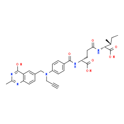 ChemSpider 2D Image | N-(4-{[(2-Methyl-4-oxo-1,4-dihydro-6-quinazolinyl)methyl](2-propyn-1-yl)amino}benzoyl)-D-gamma-glutamyl-D-isoleucine | C31H35N5O7