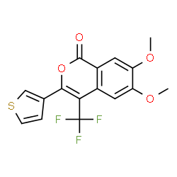 ChemSpider 2D Image | 6,7-Dimethoxy-3-(3-thienyl)-4-(trifluoromethyl)-1H-isochromen-1-one | C16H11F3O4S
