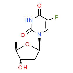 ChemSpider 2D Image | 2',5'-Dideoxy-5-fluorouridine | C9H11FN2O4