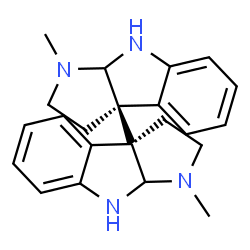 ChemSpider 2D Image | (3aS)-1,1'-Dimethyl-2,2',3,3',8,8',8a,8a'-octahydro-1H,1'H-3a,3a'-bipyrrolo[2,3-b]indole | C22H26N4