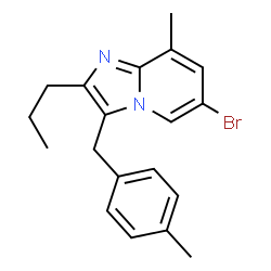 ChemSpider 2D Image | 6-Bromo-8-methyl-3-(4-methylbenzyl)-2-propylimidazo[1,2-a]pyridine | C19H21BrN2
