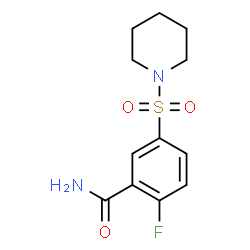 ChemSpider 2D Image | 2-Fluoro-5-(1-piperidinylsulfonyl)benzamide | C12H15FN2O3S
