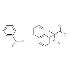 ChemSpider 2D Image | (1R)-1-Phenylethanaminium (2R)-2-methoxy-2-(1-naphthyl)propanoate | C22H25NO3