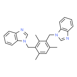 ChemSpider 2D Image | 1,1'-[(2,4,6-Trimethyl-1,3-phenylene)bis(methylene)]bis(1H-benzimidazole) | C25H24N4