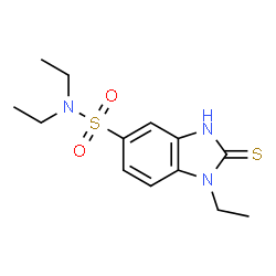 ChemSpider 2D Image | N,N,1-triethyl-2-sulfanylidene-3H-benzimidazole-5-sulfonamide | C13H19N3O2S2