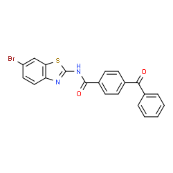 ChemSpider 2D Image | 4-Benzoyl-N-(6-bromo-1,3-benzothiazol-2-yl)benzamide | C21H13BrN2O2S