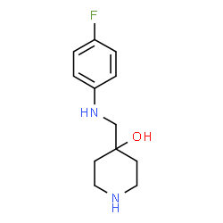 ChemSpider 2D Image | 4-{[(4-Fluorophenyl)amino]methyl}-4-piperidinol | C12H17FN2O