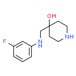 ChemSpider 2D Image | 4-{[(3-Fluorophenyl)amino]methyl}-4-piperidinol | C12H17FN2O
