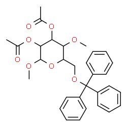 ChemSpider 2D Image | Methyl 2,3-di-O-acetyl-4-O-methyl-6-O-tritylhexopyranoside | C31H34O8