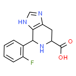 ChemSpider 2D Image | 4-(2-Fluorophenyl)-4,5,6,7-tetrahydro-1H-imidazo[4,5-c]pyridine-6-carboxylic acid | C13H12FN3O2